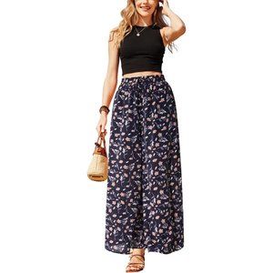 Women Summer 2 Piece Outfits Vacation Travel Beach Tank Tops Wide Leg Pants